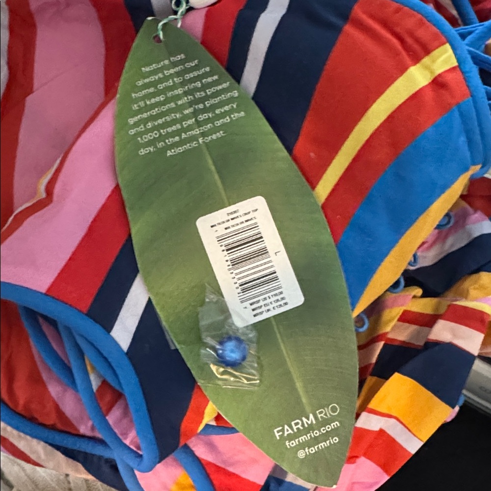 FARM Rio Multicolor Striped Crop Top - Picture 3 of 3